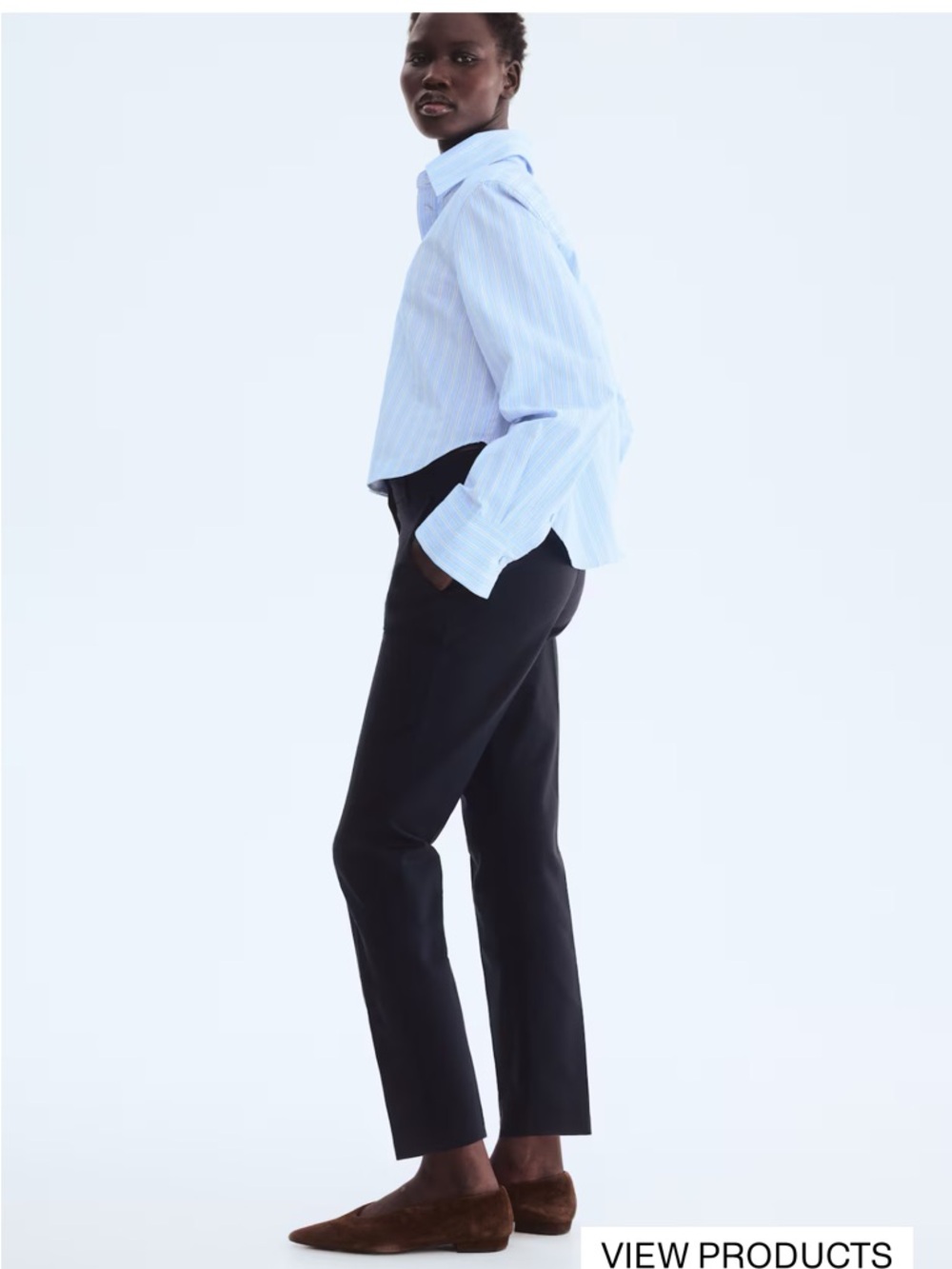 H&M Navy Dress Pants Size 6 Slim Slack EUC